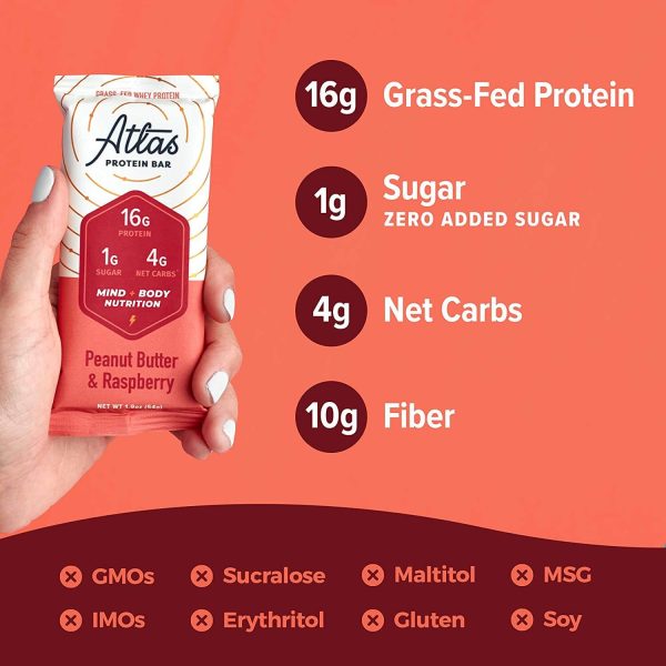 Atlas Protein Bar Peanut Butter + Raspberry